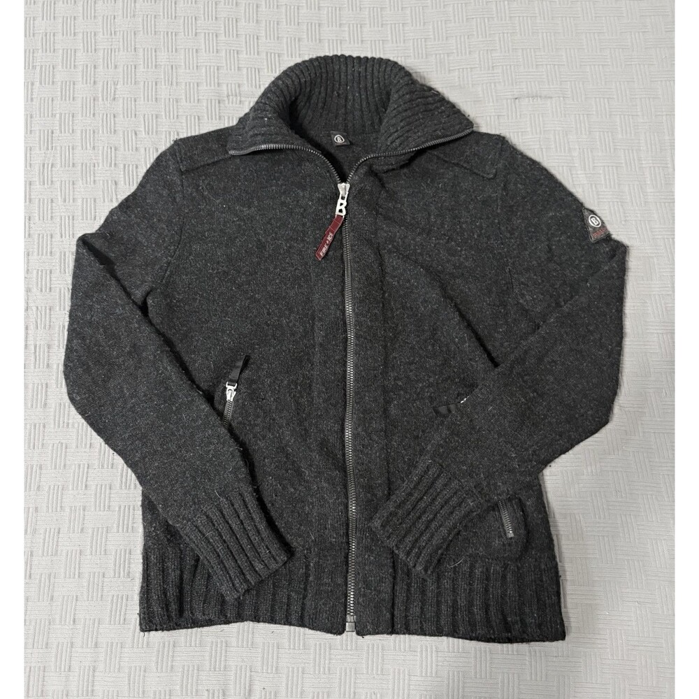 Bogner Fire + Ice Wool Full Zip Cardigan Sweater Jacket Gray Men EU 50 US ML